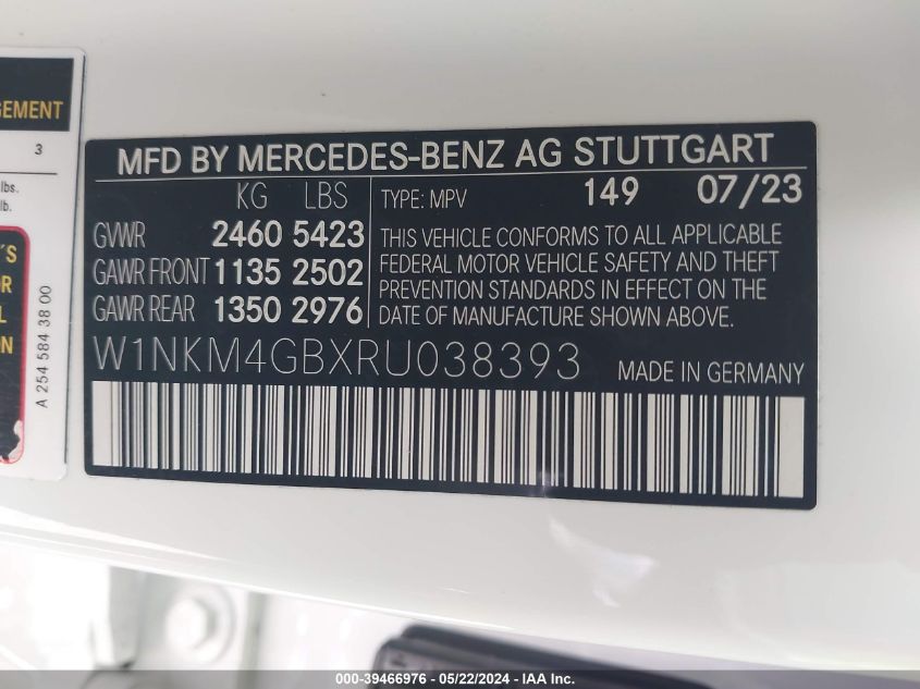 2024 MERCEDES-BENZ GLC 300 SUV - W1NKM4GBXRU038393