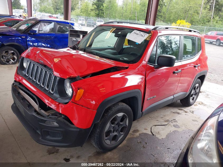 2015 Jeep Renegade Sport VIN: ZACCJAAT6FPB82265 Lot: 39467262