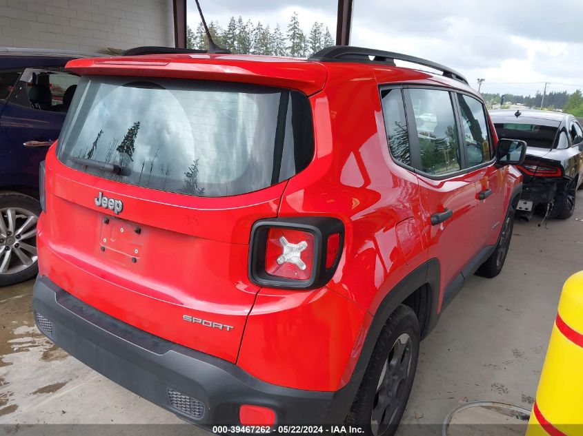 2015 Jeep Renegade Sport VIN: ZACCJAAT6FPB82265 Lot: 39467262