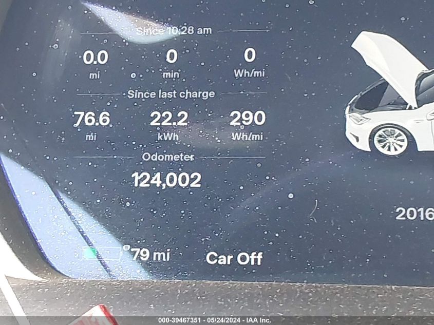 2016 Tesla Model S 60/70/75/85 VIN: 5YJSA1E11GF160042 Lot: 39467351