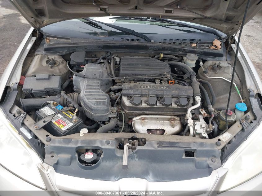 2004 Honda Civic Lx VIN: 2HGES16584H502394 Lot: 39467361