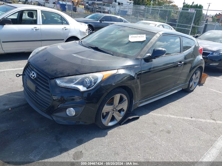 2013 Hyundai Veloster Turbo W/Black VIN: KMHTC6AEXDU169857 Lot: 39467424