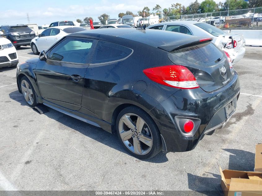 2013 Hyundai Veloster Turbo W/Black VIN: KMHTC6AEXDU169857 Lot: 39467424