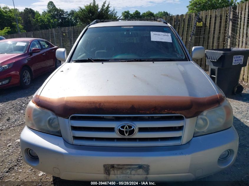 2007 Toyota Highlander V6 VIN: JTEEP21A170226798 Lot: 39467450