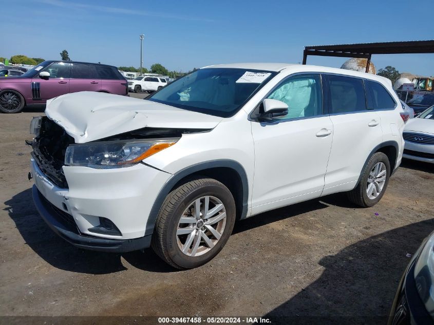 2016 Toyota Highlander Le V6 VIN: 5TDZKRFH7GS183245 Lot: 39467458