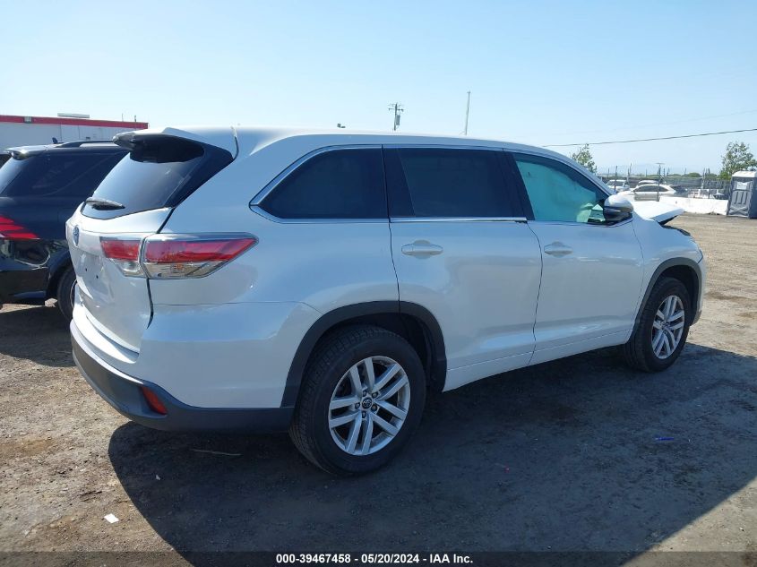 2016 Toyota Highlander Le V6 VIN: 5TDZKRFH7GS183245 Lot: 39467458