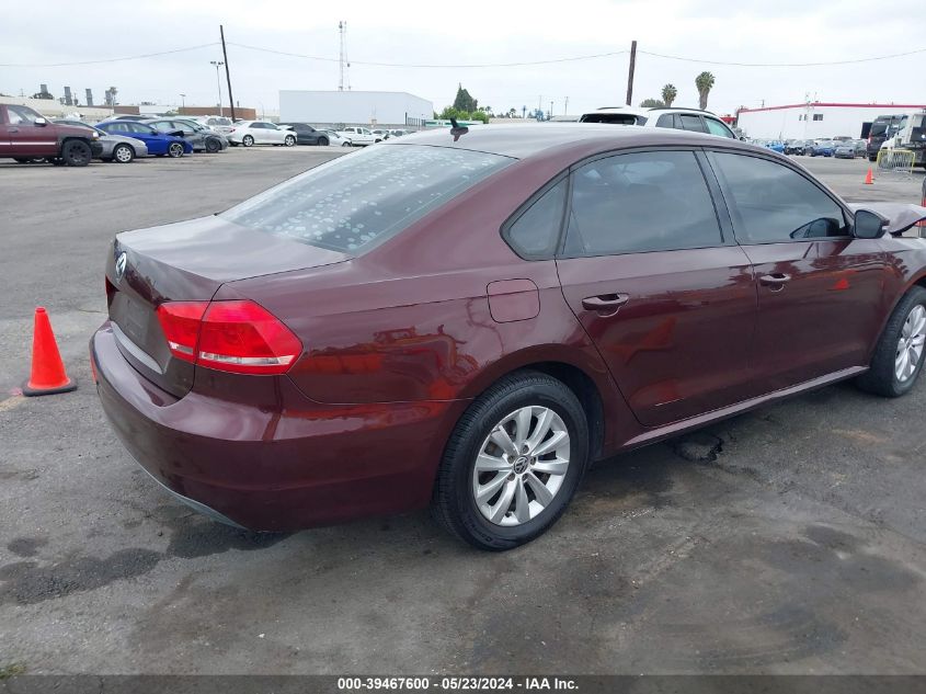 2012 Volkswagen Passat 2.5L S VIN: 1VWAP7A38CC106214 Lot: 39467600