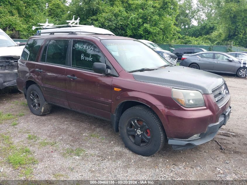 2007 Honda Pilot Lx VIN: 5FNYF28167B025362 Lot: 39468155