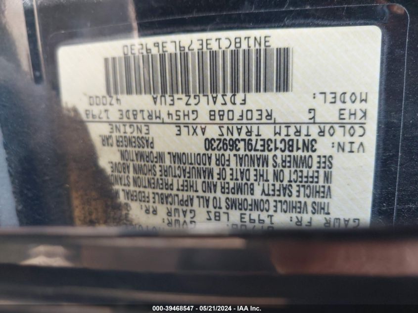 2009 Nissan Versa 1.8Sl VIN: 3N1BC13E79L369230 Lot: 39468547