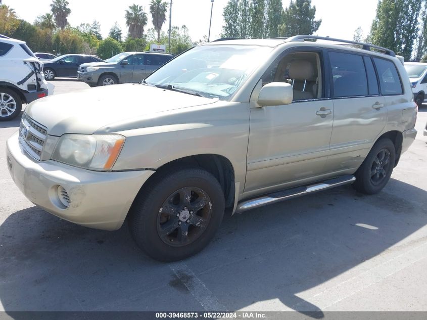 2001 Toyota Highlander V6 VIN: JTEGF21A310014374 Lot: 39468573