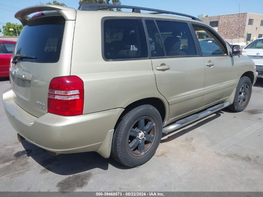 2001 Toyota Highlander V6 VIN: JTEGF21A310014374 Lot: 39468573