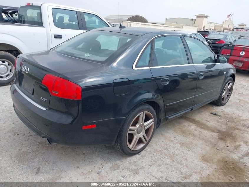 2008 Audi A4 2.0T VIN: WAUAF78EX8A009335 Lot: 39468622