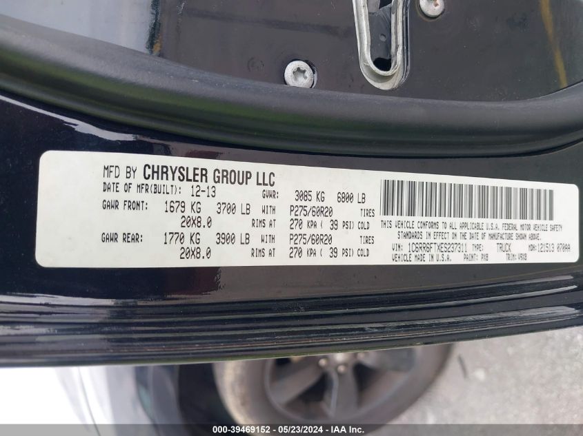 2014 Ram 1500 Express VIN: 1C6RR6FTXES237311 Lot: 39469152