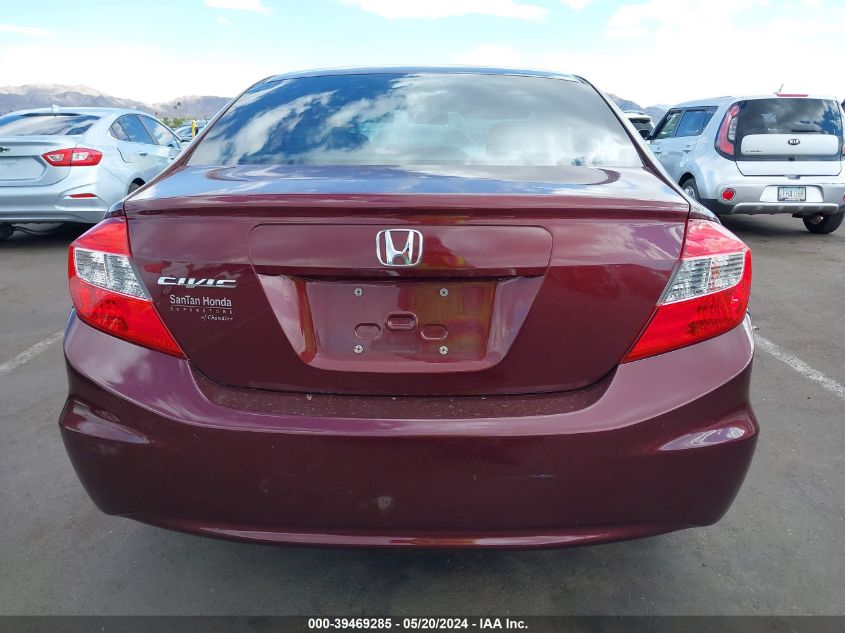 2012 Honda Civic Ex VIN: 19XFB2F84CE065796 Lot: 39469285