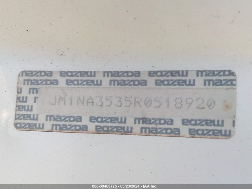 1994 Mazda Mx-5 Miata VIN: JM1NA3535R0518920 Lot: 39469775