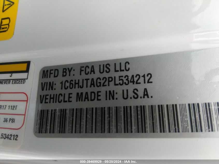 1C6HJTAG2PL534212 | 2023 JEEP GLADIATOR