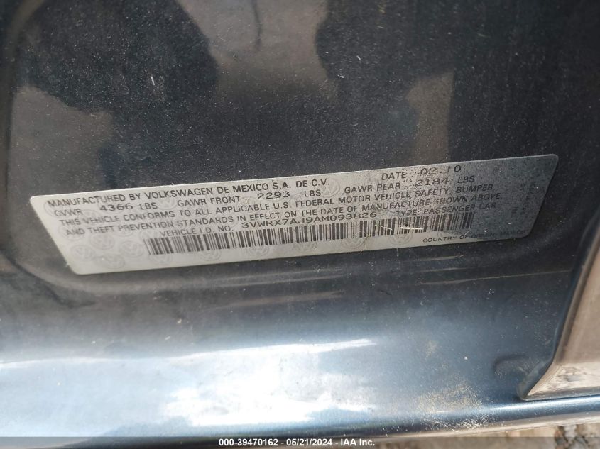 2010 Volkswagen Jetta Limited Edition VIN: 3VWRX7AJ9AM093826 Lot: 39470162