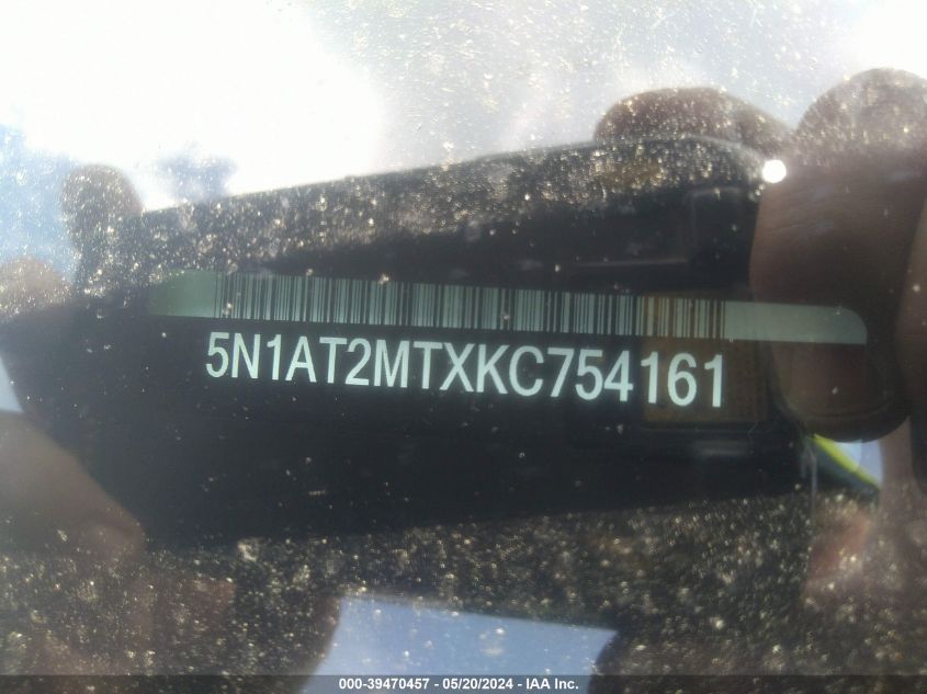 2019 Nissan Rogue Sv VIN: 5N1AT2MTXKC754161 Lot: 39470457