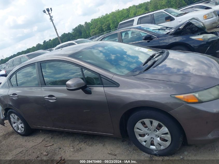 2012 Honda Civic Lx VIN: 2HGFB2F51CH596367 Lot: 39470460