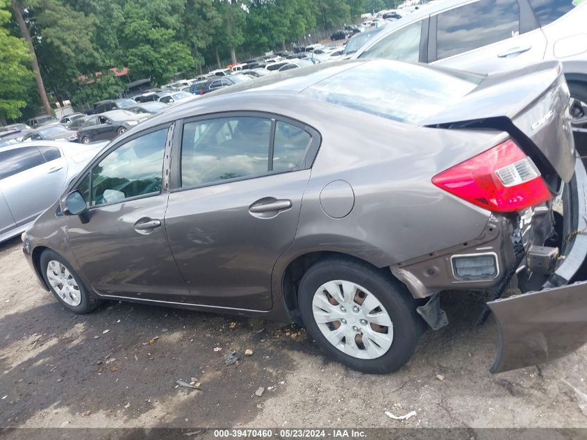 2012 Honda Civic Lx VIN: 2HGFB2F51CH596367 Lot: 39470460