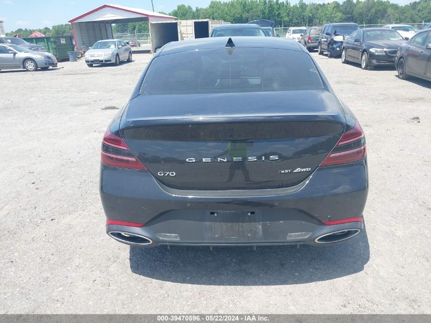 2023 Genesis G70 3.3T Awd VIN: KMTG54TEXPU104756 Lot: 39470596