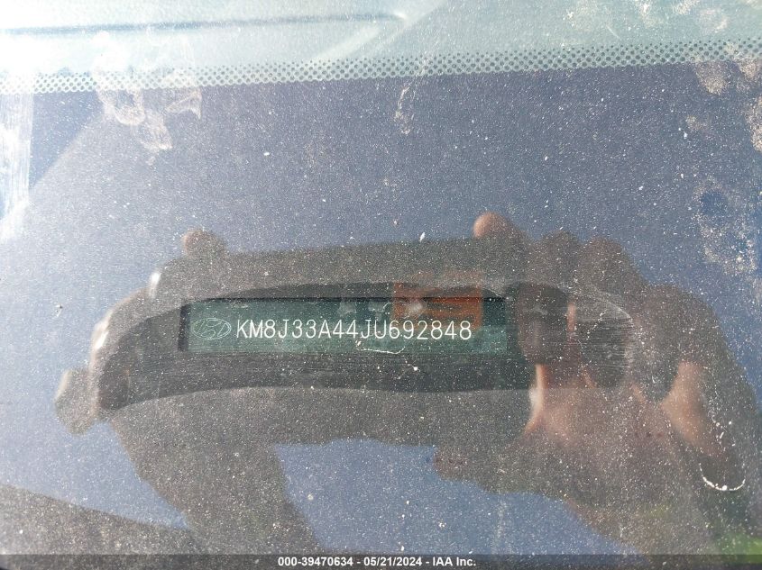 2018 Hyundai Tucson Sel VIN: KM8J33A44JU692848 Lot: 39470634