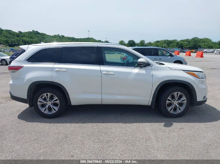 2015 Toyota Highlander Xle V6 VIN: 5TDJKRFH2FS073490 Lot: 39470642