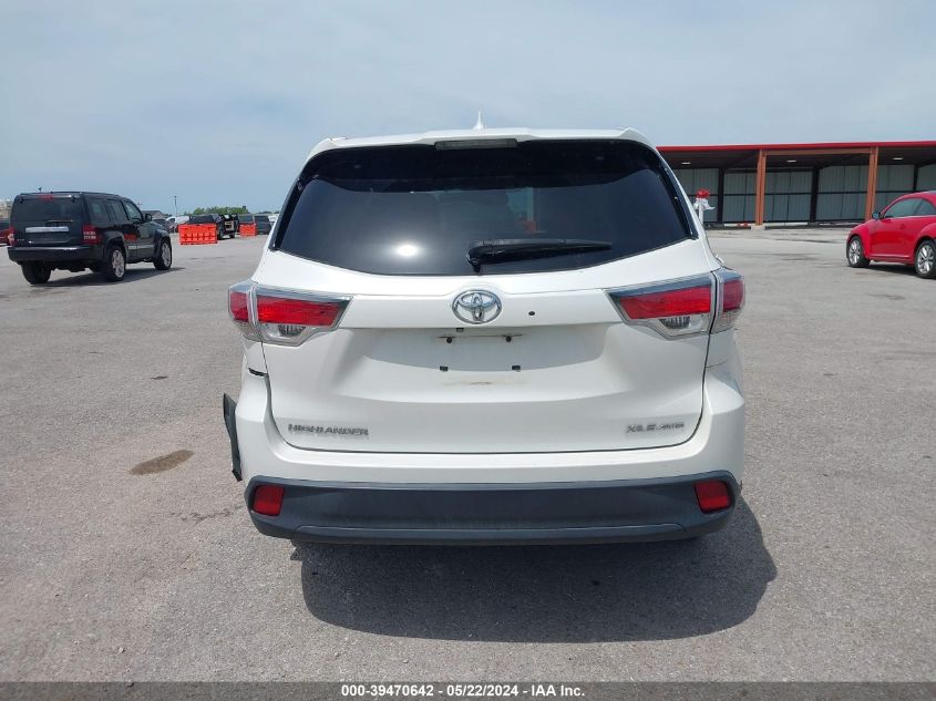 2015 Toyota Highlander Xle V6 VIN: 5TDJKRFH2FS073490 Lot: 39470642