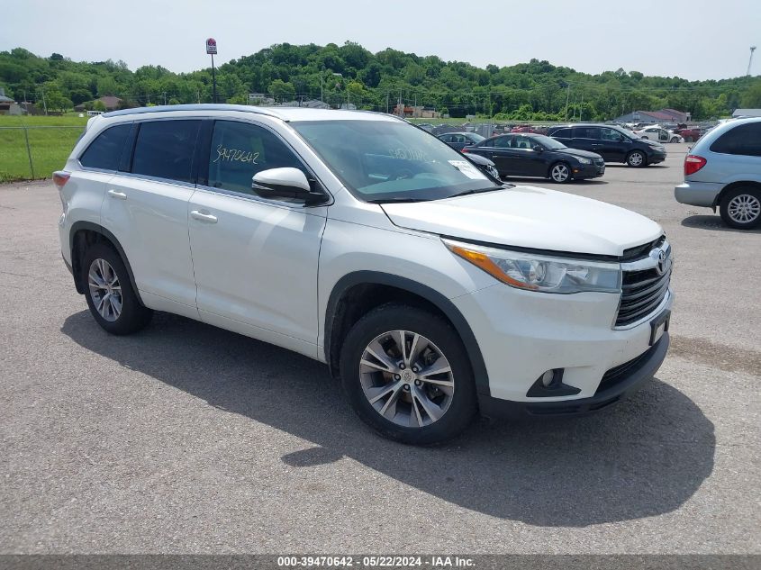 2015 Toyota Highlander Xle V6 VIN: 5TDJKRFH2FS073490 Lot: 39470642