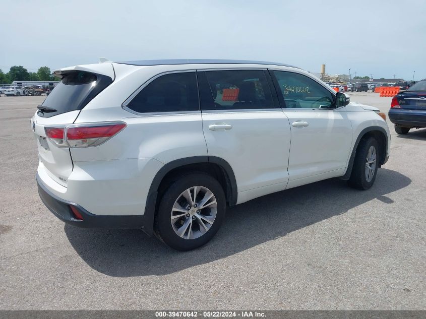 2015 Toyota Highlander Xle V6 VIN: 5TDJKRFH2FS073490 Lot: 39470642