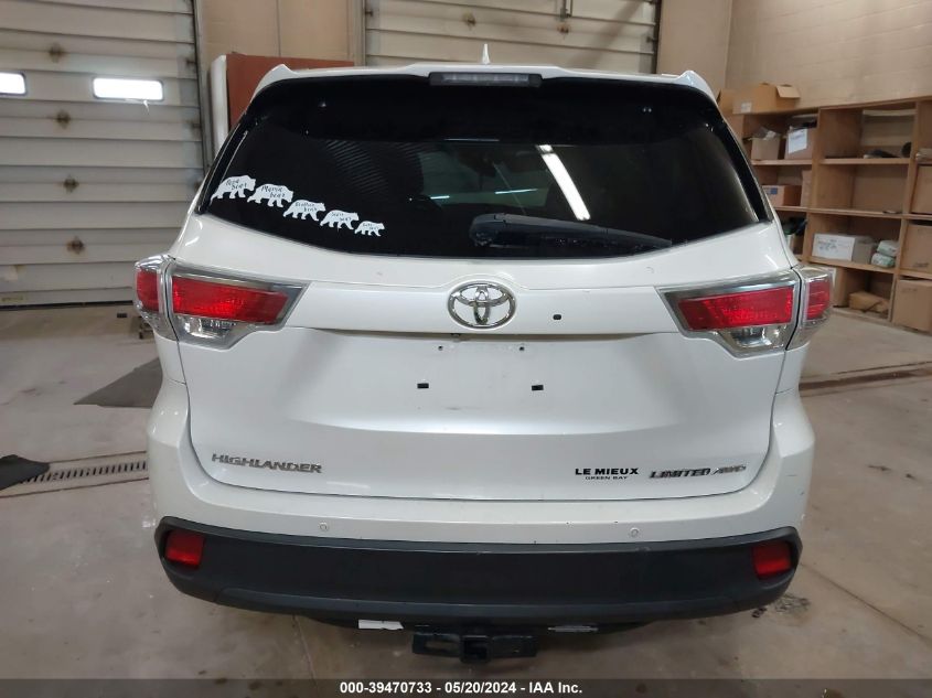 2015 Toyota Highlander Limited V6 VIN: 5TDDKRFH5FS136871 Lot: 39470733