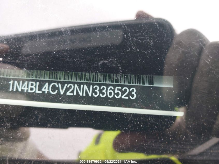 2022 Nissan Altima Sr Fwd VIN: 1N4BL4CV2NN336523 Lot: 39470932