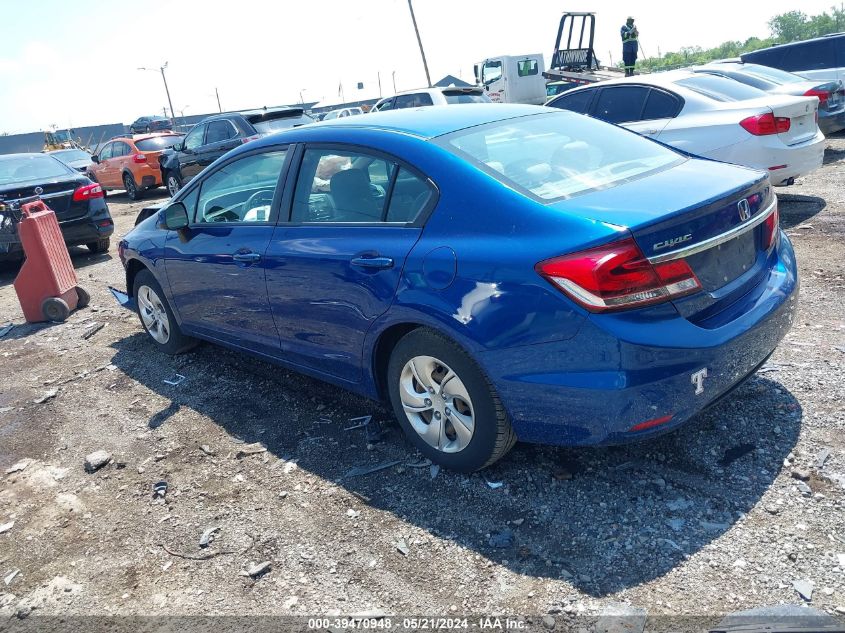 2013 Honda Civic Lx VIN: 19XFB2F57DE073897 Lot: 39470948