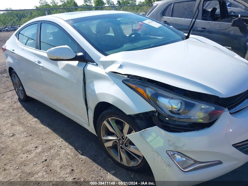 2016 Hyundai Elantra Limited VIN: 5NPDH4AE7GH682058 Lot: 39471149