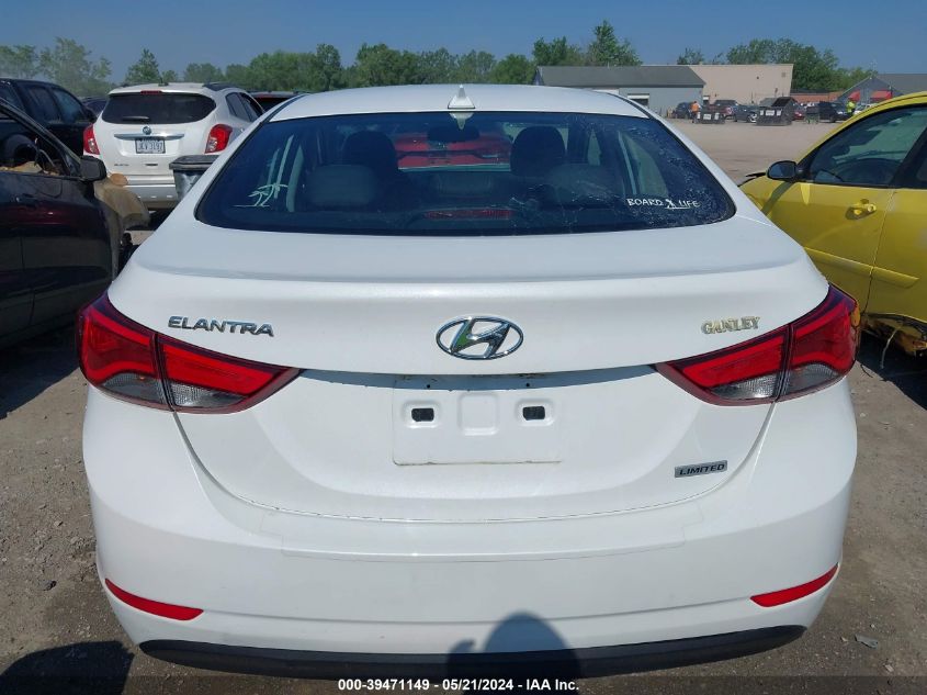 2016 Hyundai Elantra Limited VIN: 5NPDH4AE7GH682058 Lot: 39471149