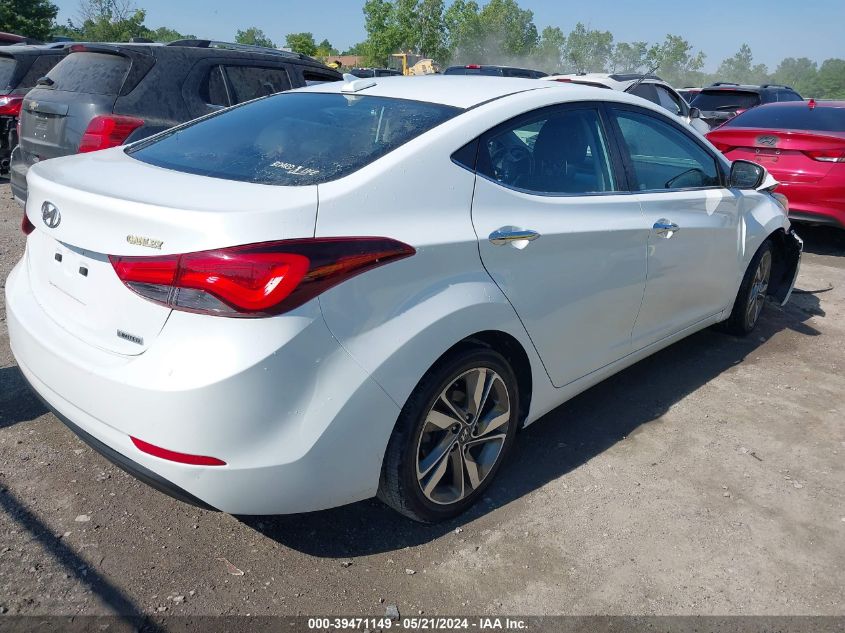 2016 Hyundai Elantra Limited VIN: 5NPDH4AE7GH682058 Lot: 39471149