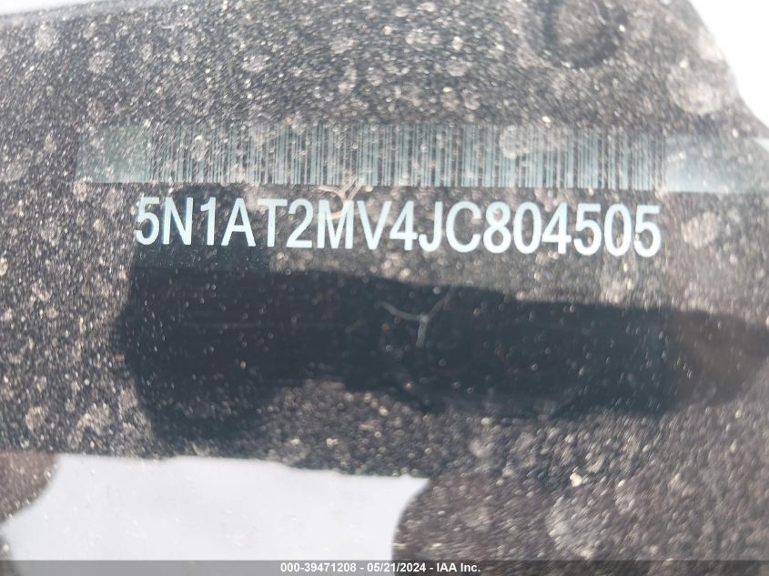 2018 Nissan Rogue Sv VIN: 5N1AT2MV4JC804505 Lot: 39471208