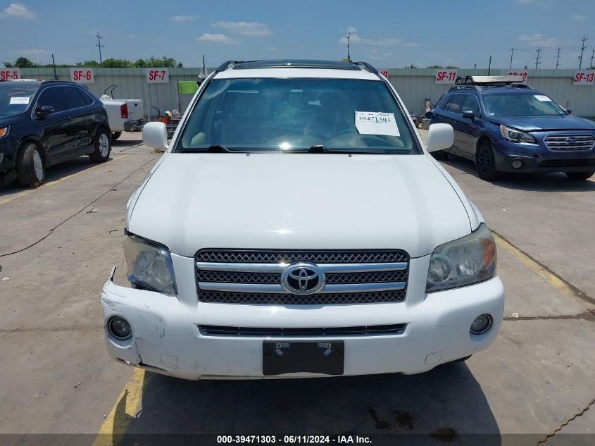 2006 Toyota Highlander Hybrid V6 VIN: JTEDW21A560013396 Lot: 39471303