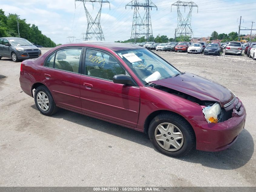 2003 Honda Civic Lx VIN: 2HGES16573H562360 Lot: 39471553