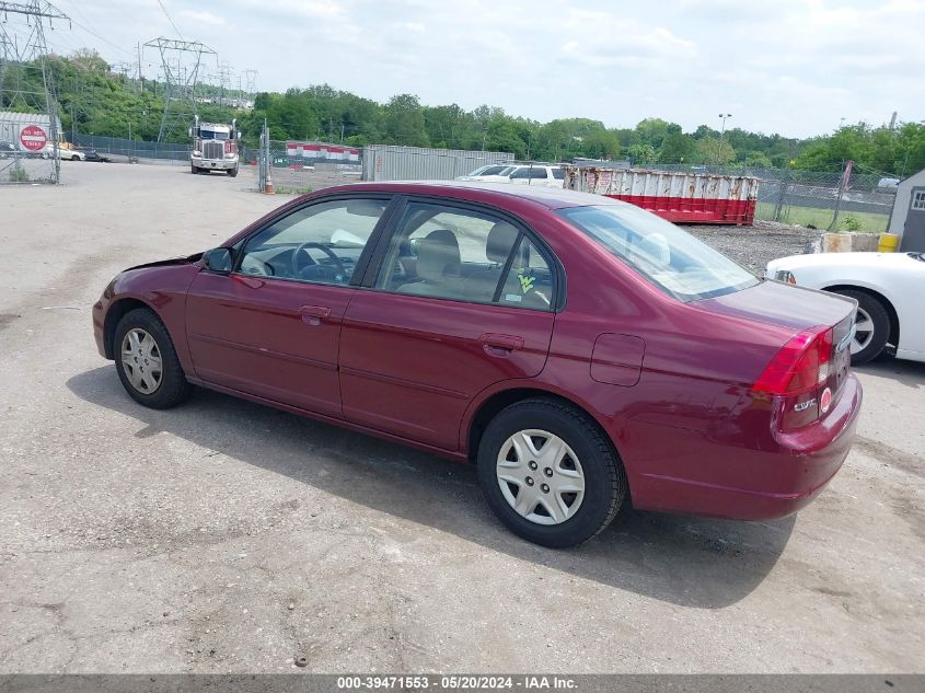 2003 Honda Civic Lx VIN: 2HGES16573H562360 Lot: 39471553