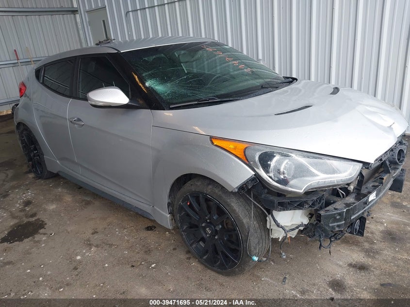 2013 Hyundai Veloster Turbo W/Blue VIN: KMHTC6AE2DU137517 Lot: 39471695