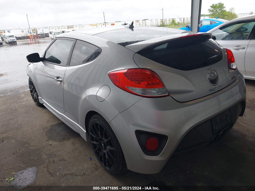 2013 Hyundai Veloster Turbo W/Blue VIN: KMHTC6AE2DU137517 Lot: 39471695