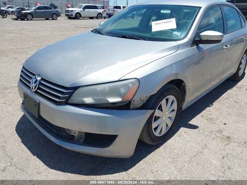 2013 Volkswagen Passat 2.5L S VIN: 1VWAP7A3XDC063836 Lot: 39471845
