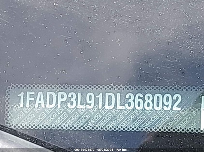 2013 Ford Focus St VIN: 1FADP3L91DL368092 Lot: 39471973