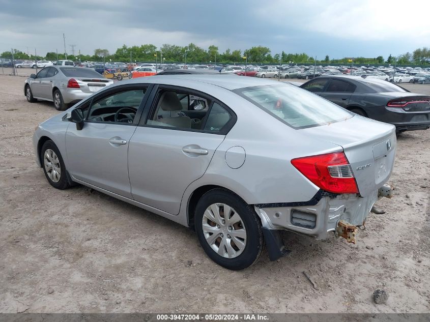 2012 Honda Civic Lx VIN: 19XFB2E54CE003452 Lot: 39472004