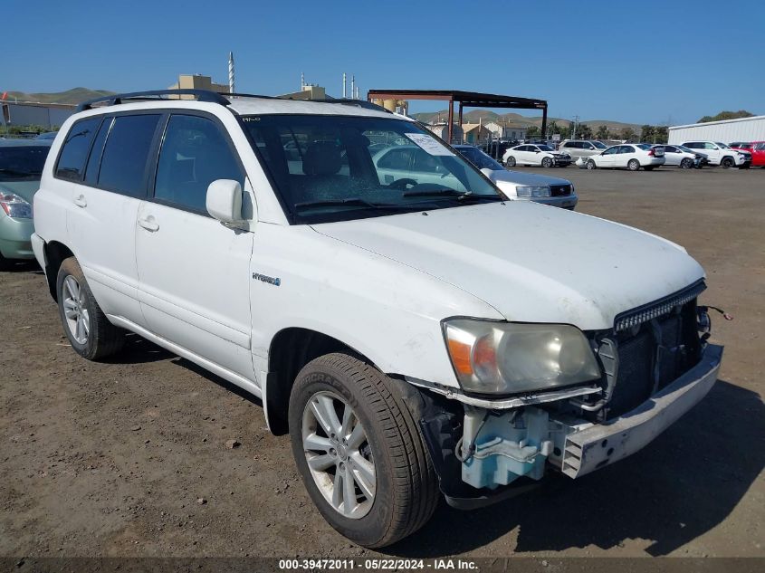 2006 Toyota Highlander Hybrid V6 VIN: JTEDW21A860015871 Lot: 39472011