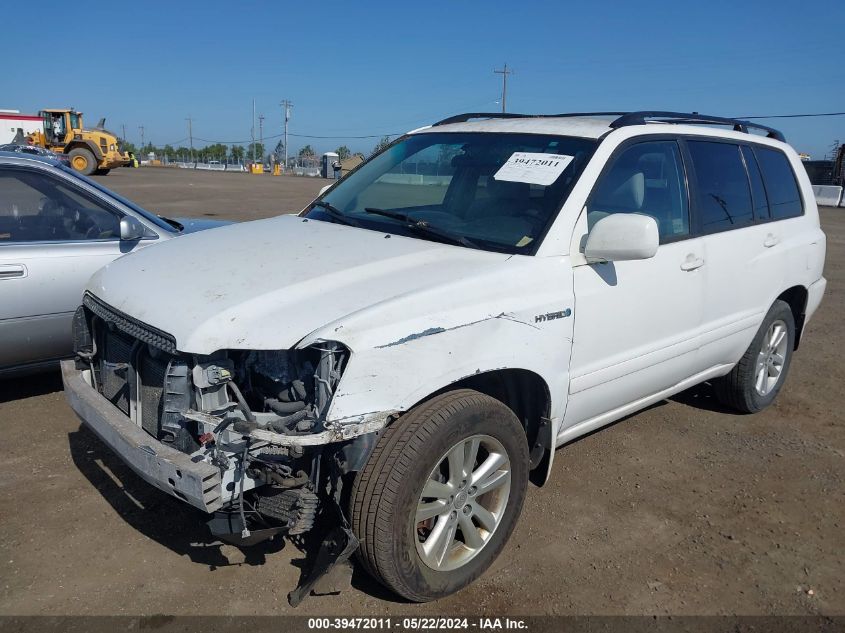 2006 Toyota Highlander Hybrid V6 VIN: JTEDW21A860015871 Lot: 39472011