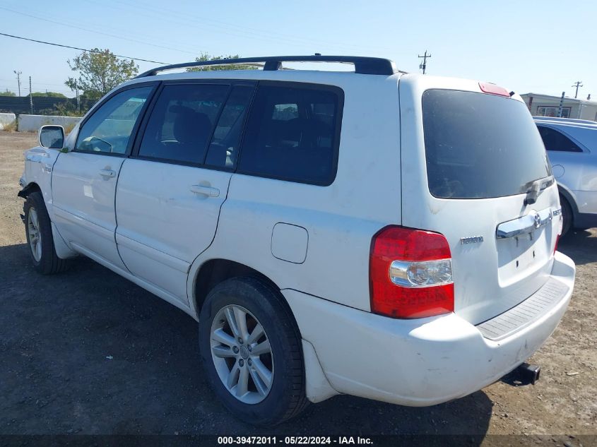 2006 Toyota Highlander Hybrid V6 VIN: JTEDW21A860015871 Lot: 39472011