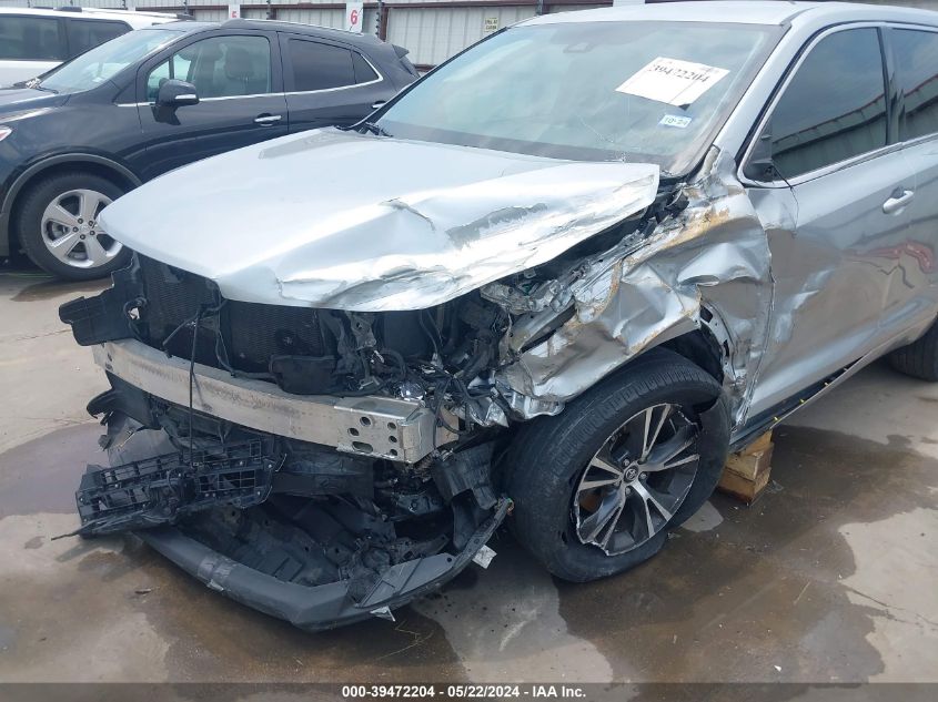 2017 Toyota Highlander Le VIN: 5TDZZRFH2HS228346 Lot: 39472204