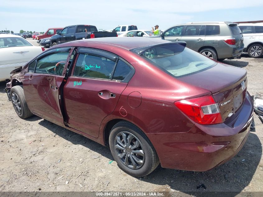 2012 Honda Civic Lx VIN: 2HGFB2F50CH554952 Lot: 39472571